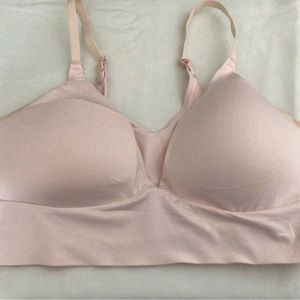 Ladies Pink Satin Bra Large